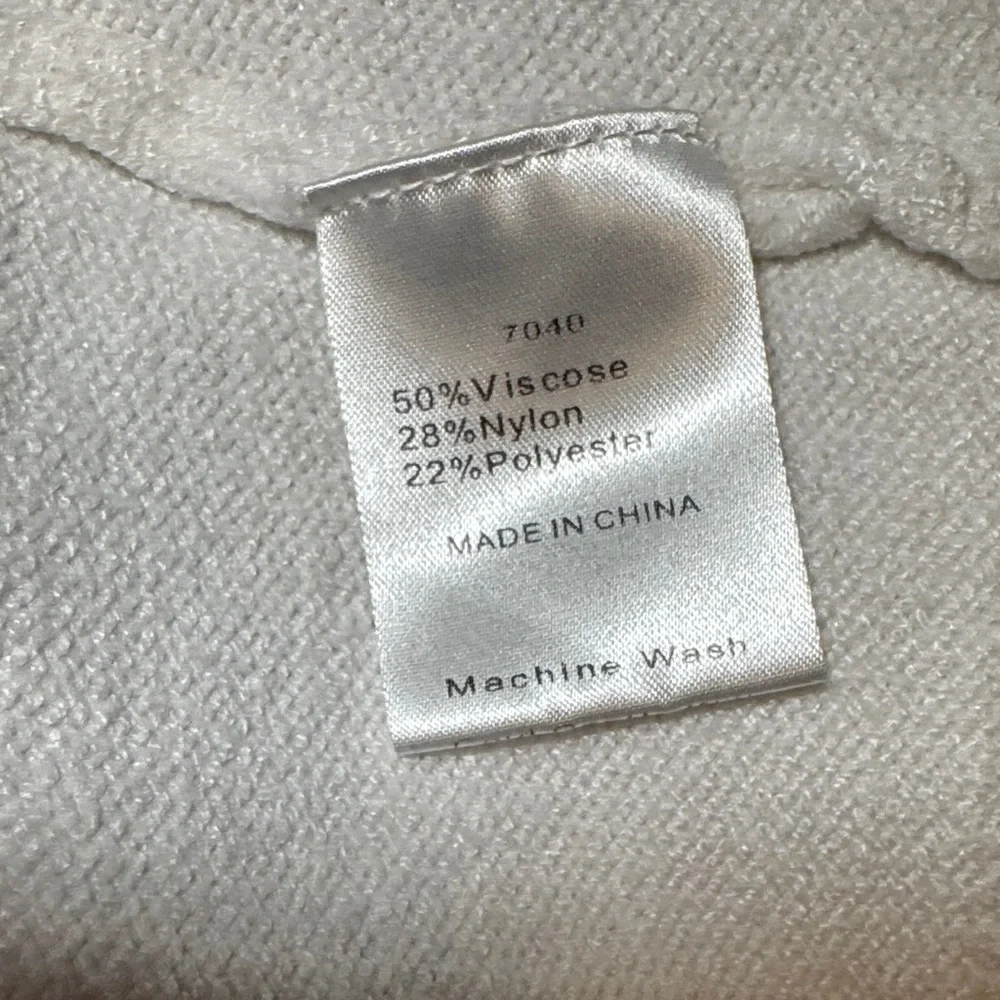 BTFBM Women's White Ruffled Sweater with Brown Buttons Size Small - Picture 10 of 12